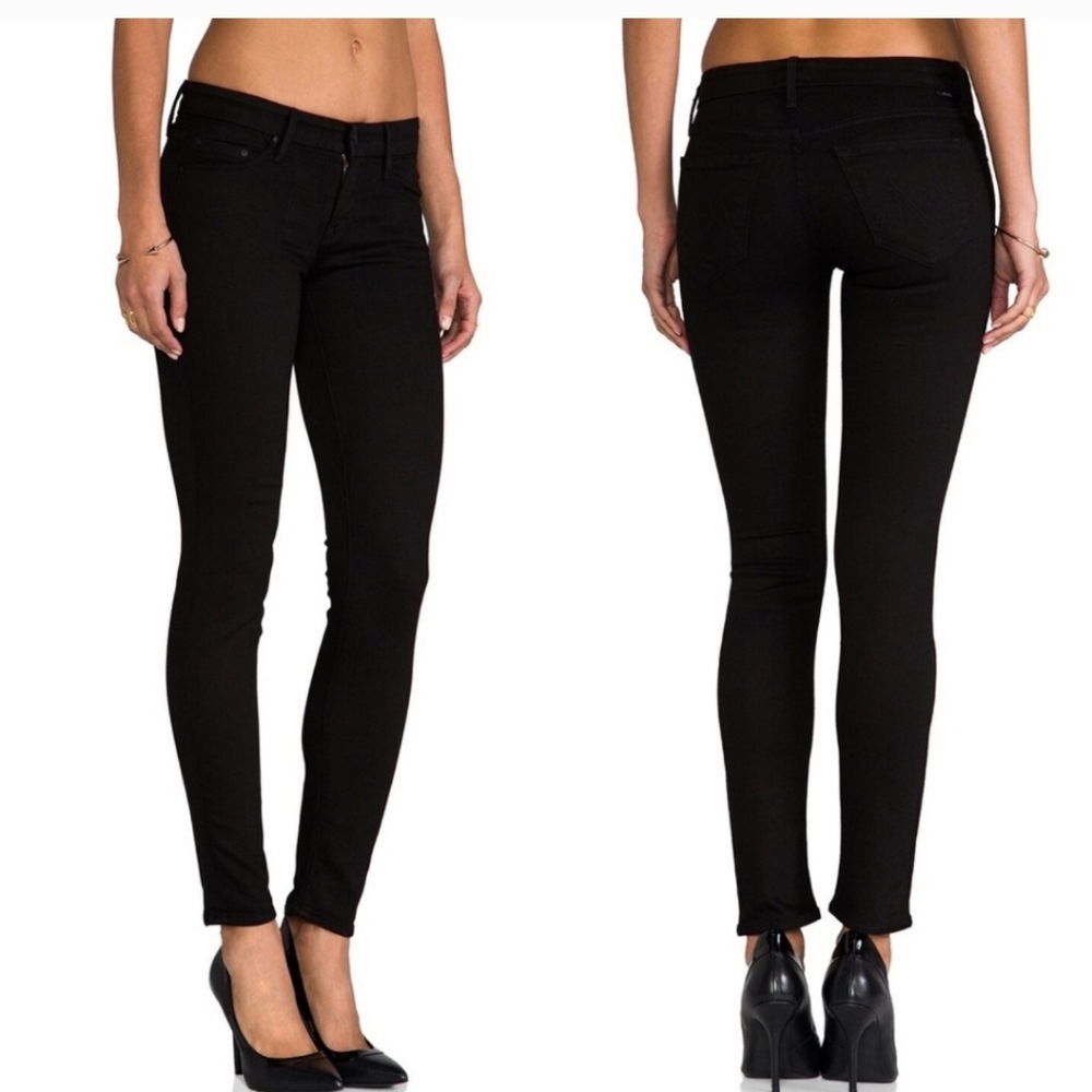 MOTHER Black Skinny Jeans with Sleek Fit